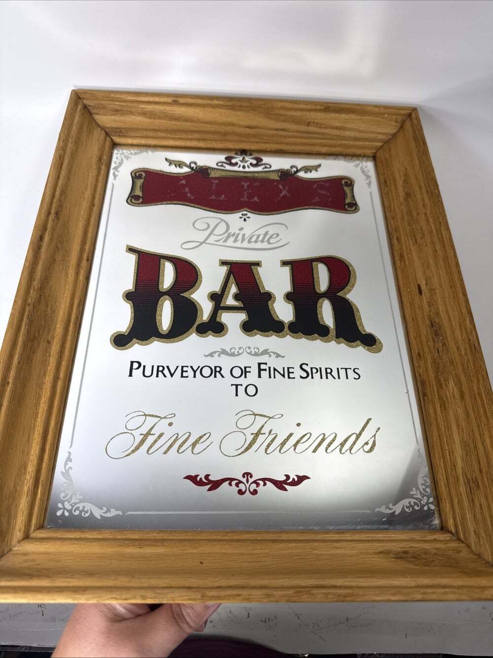 Outlaw's Private Bar Purveyor of Fine Spirits to Fine Friends Mirror Framed